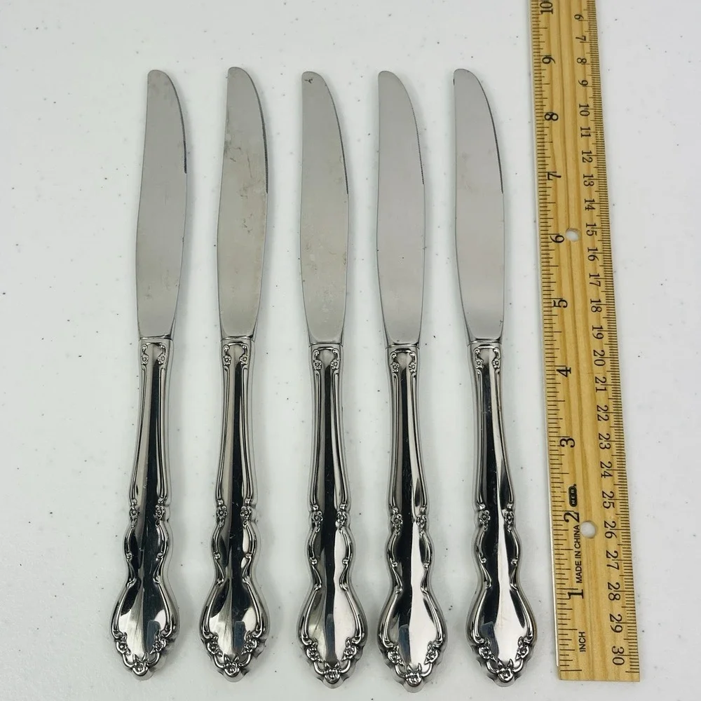 Oneida Dover Dinner Knives Hollow Set‎ of 5 Stainless 9